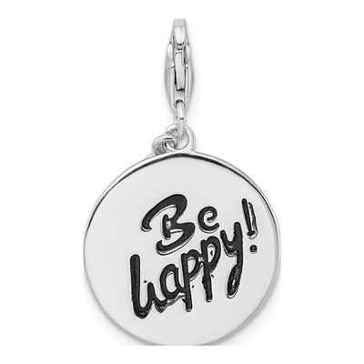 Sterling Silver Be Happy! Charm