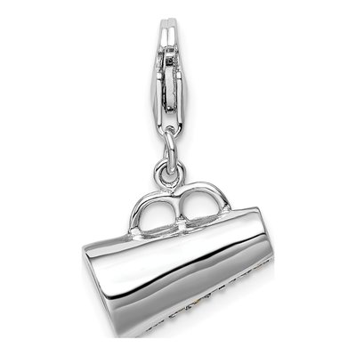 Sterling Silver CZ 3-D Megaphone Charm – view 4