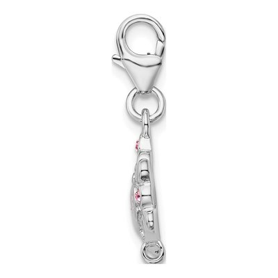 Sterling Silver CZ Princess Charm – view 3
