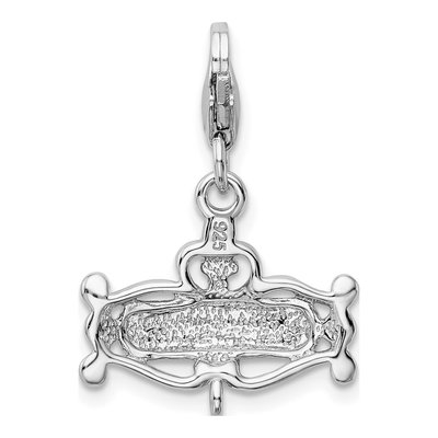 Sterling Silver CZ Princess Charm – view 4
