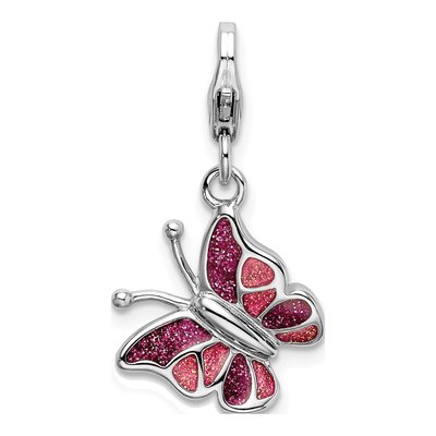 Sterling Silver Enamel Butterfly Charm