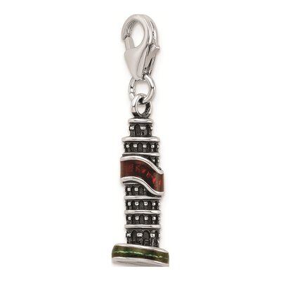 Sterling Silver Rh Enameled Leaning Tower of Pisa Charm – view 5