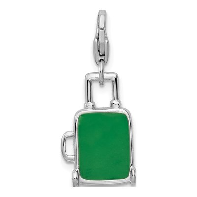 Sterling Silver Brazilian Flag Suitcase Charm – view 4