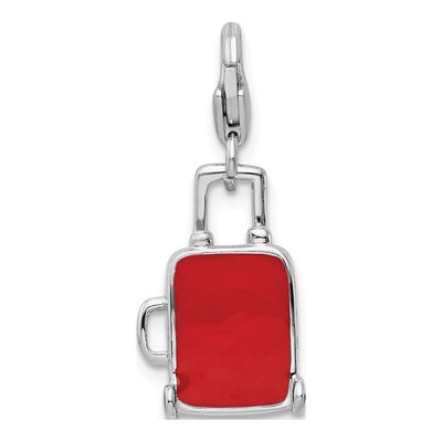 Sterling Silver Canadian Flag Suitcase Charm – view 4