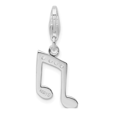 Sterling Silver CZ Music Note Charm – view 4