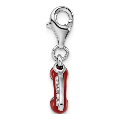 Sterling Silver 3-D Enamel Phone Charm – view 3