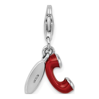 Sterling Silver 3-D Enamel Phone Charm – view 4