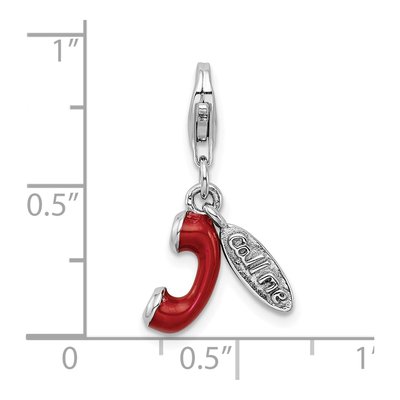 Sterling Silver 3-D Enamel Phone Charm – view 5