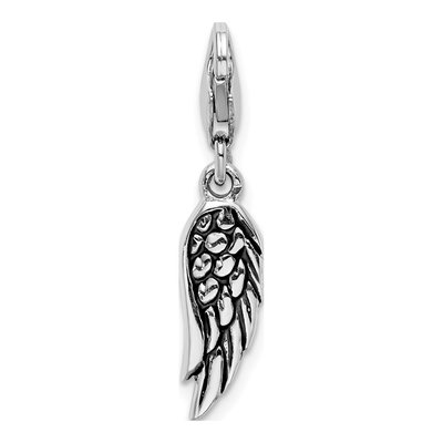 Sterling Silver 3-D Wing Charm