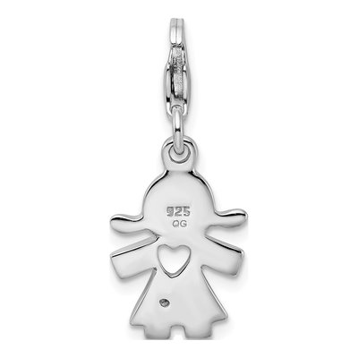 Sterling Silver CZ Little Girl Charm – view 4