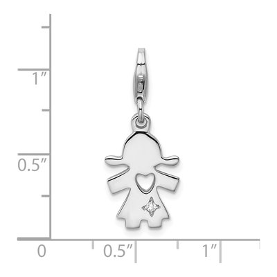 Sterling Silver CZ Little Girl Charm – view 5