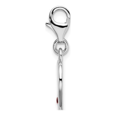 Sterling Silver CZ Heart Charm – view 3