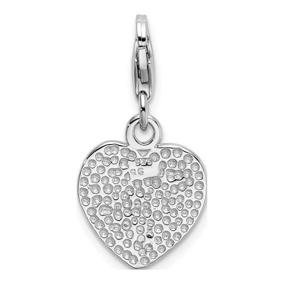 Sterling Silver CZ Heart Charm – view 4