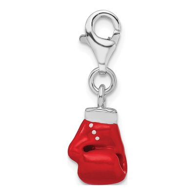 Sterling Silver 3-D Enameled Boxing Glove Charm – view 3
