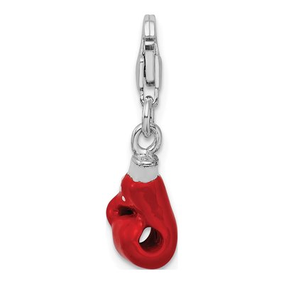 Sterling Silver 3-D Enameled Boxing Glove Charm – view 4