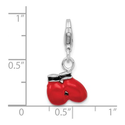 Sterling Silver 3-D Enameled Boxing Gloves Charm – view 5