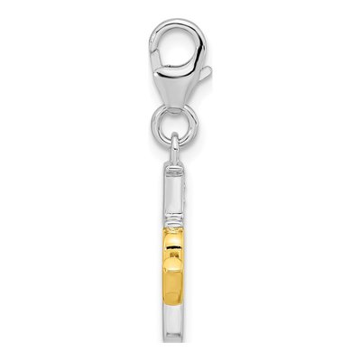 Gold-Plated Sterling Silver CZ I LOVE Charm – view 3