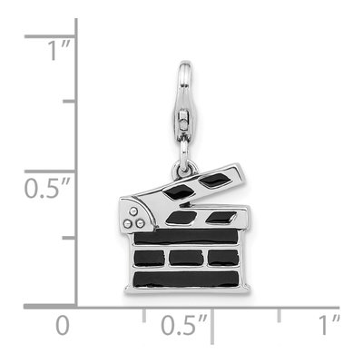 Sterling Silver Clapperboard Charm – view 4