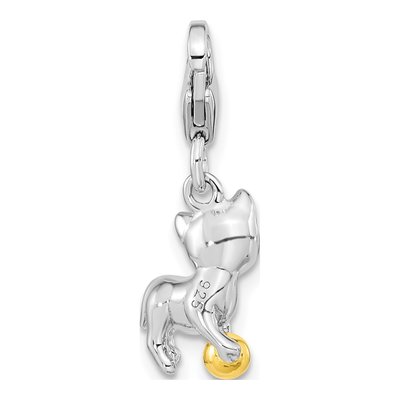 Gold-Plated Sterling Silver 3D Cat Charm – view 5