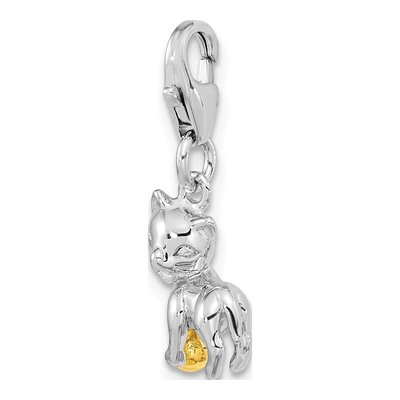 Gold-Plated Sterling Silver 3D Cat Charm – view 6