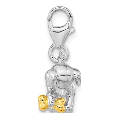 Gold-Plated Sterling Silver Puppy Bone Charm – view 3