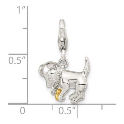 Gold-Plated Sterling Silver Puppy Bone Charm – view 4