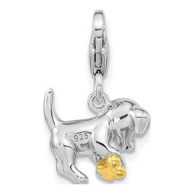 Gold-Plated Sterling Silver Puppy Bone Charm – view 5