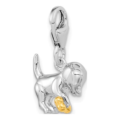 Gold-Plated Sterling Silver Puppy Bone Charm – view 6