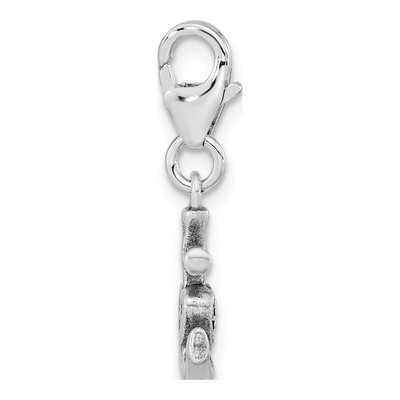 Sterling Silver CZ Anchor Heart Charm – view 3