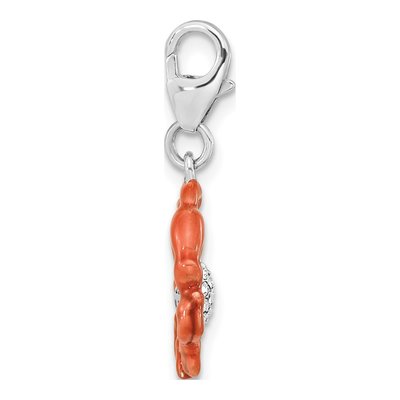 Sterling Silver Crystal Crab Charm – view 3