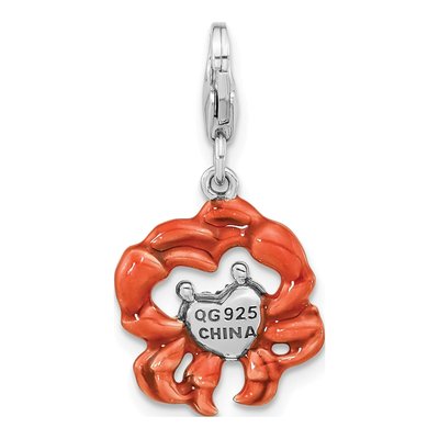 Sterling Silver Crystal Crab Charm – view 5