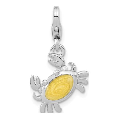 Sterling Silver Enameled Crab Charm
