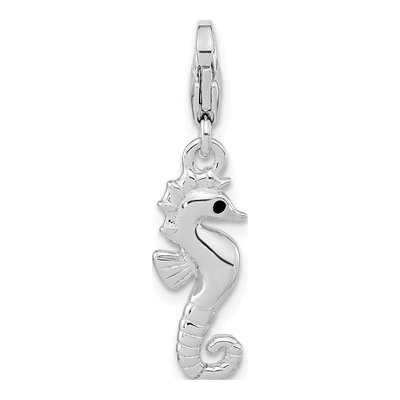 Sterling Silver 3D Seahorse Charm – view 5