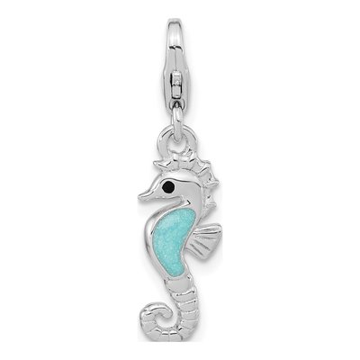 Sterling Silver 3D Seahorse Charm