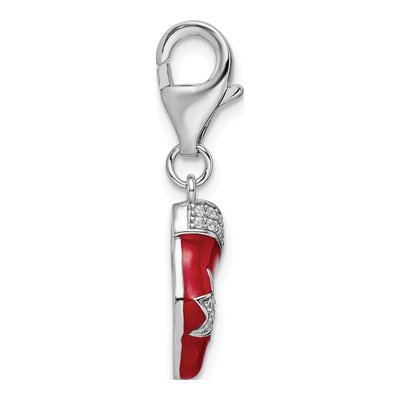 Sterling Silver CZ Christmas Stocking Charm – view 3