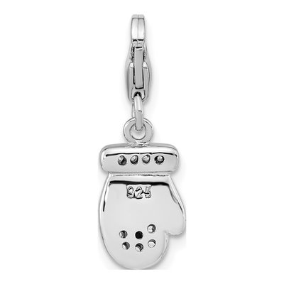Sterling Silver CZ Mitten Charm – view 5