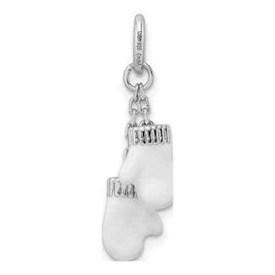Sterling Silver Enameled Mitten Charm – view 5