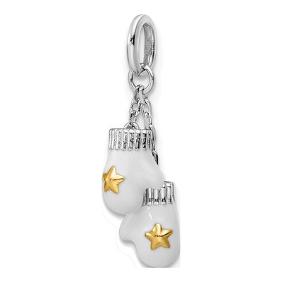 Sterling Silver Enameled Mitten Charm – view 6