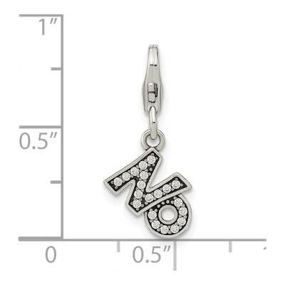 Sterling Silver CZ Fancy Charm – view 4