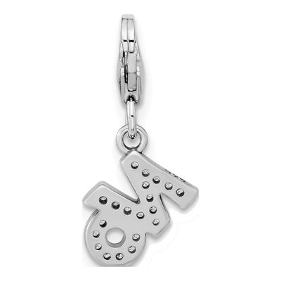 Sterling Silver CZ Fancy Charm – view 5