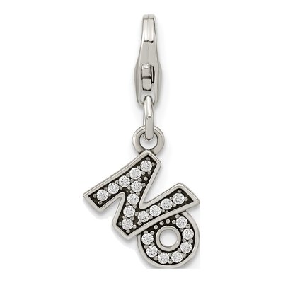Sterling Silver CZ Fancy Charm