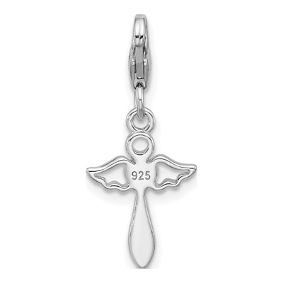 Sterling Silver Angel Red Heart Charm – view 4