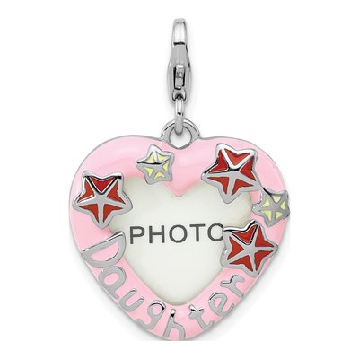Sterling Silver Daughter Photo Frame Charm