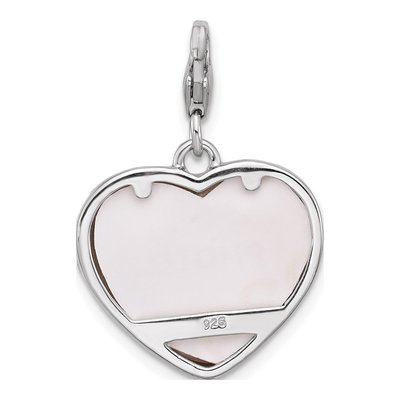 Sterling Silver Purple Heart Photo Frame Charm – view 4