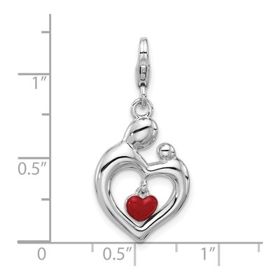 Sterling Silver Mother Baby Heart Charm – view 5