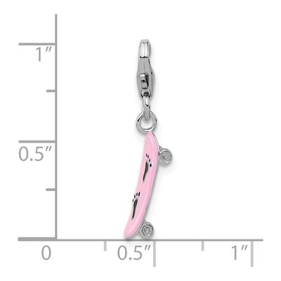Sterling Silver Skateboard Charm – view 5