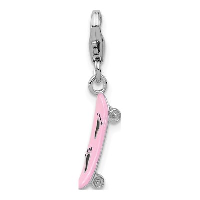 Sterling Silver Skateboard Charm