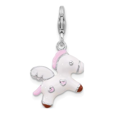 Sterling Silver Enameled Pegasus Charm – view 4