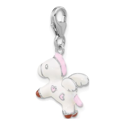 Sterling Silver Enameled Pegasus Charm – view 5