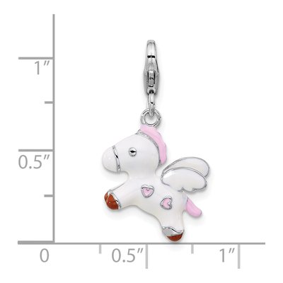 Sterling Silver Enameled Pegasus Charm – view 6